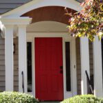 Exterior Of A House With Red Door