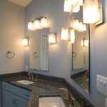 Image of Lights On in the Master Bathroom